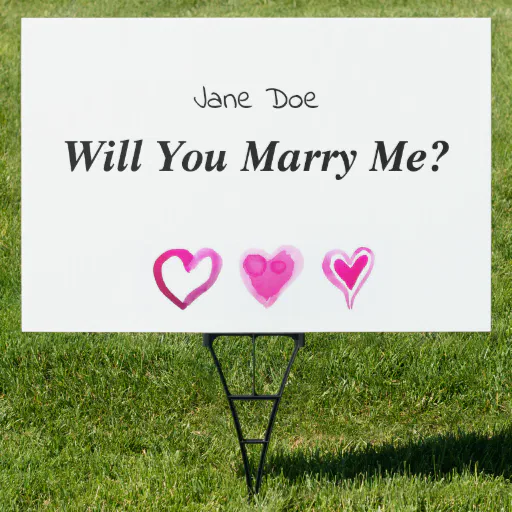 Personalized Proposal Sign. Will You Marry Me? Sign