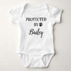 Personalized Protected By Dog Baby Bodysuit
