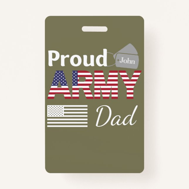 Personalized Proud Army Family Dad Badge (Front)