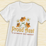 Personalized Proud Aunt Orange Flowers T-shirt at Zazzle