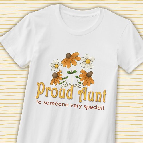 Personalized Proud Aunt Orange Flowers T_Shirt