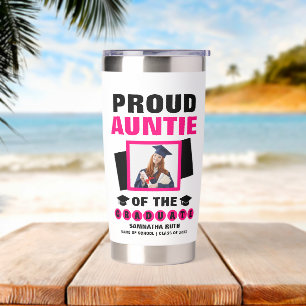 Personalized Proud Auntie Of The Graduate Photo Insulated Tumbler