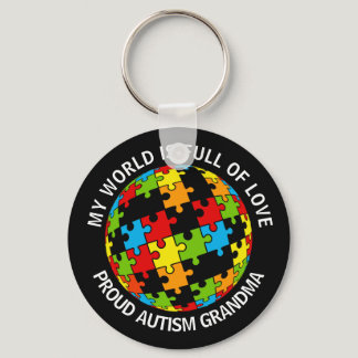Personalized Proud Autism Dad/Mom Full of Love Keychain
