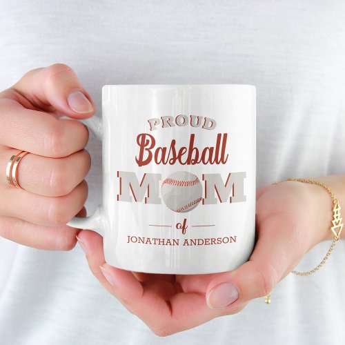 Personalized Proud Baseball Mom Coffee Mug