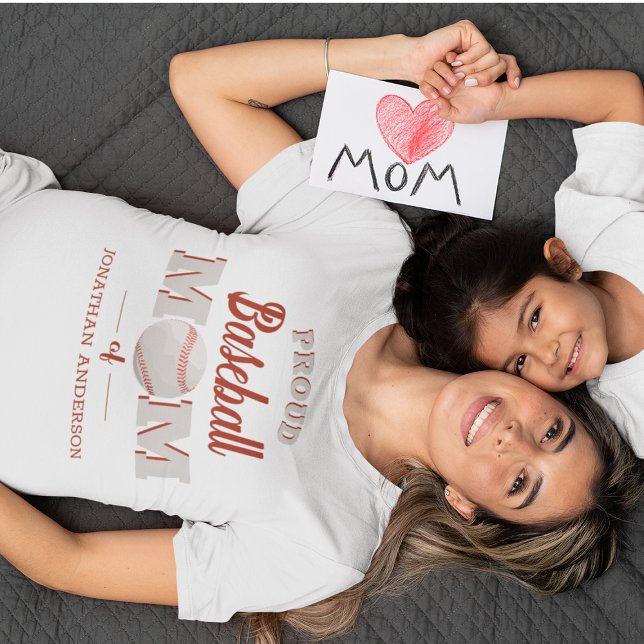 Personalized Proud Baseball Mom T-Shirt (Creator Uploaded)