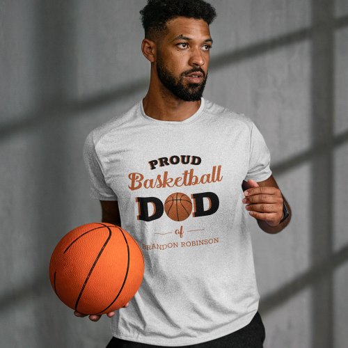 Personalized Proud Basketball Dad T_Shirt