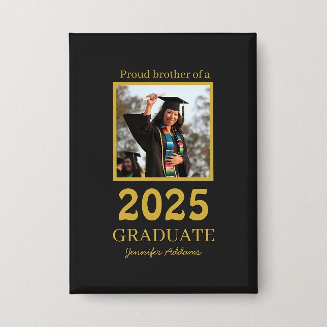 Personalized Proud Brother graduate Button (Front)