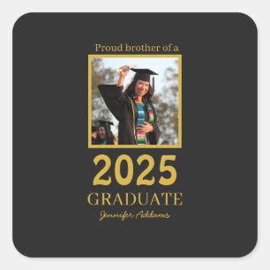 Personalized Proud Brother graduate Square Sticker