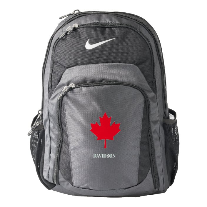 Personalized Proud Canadian Red Maple Leaf Backpack