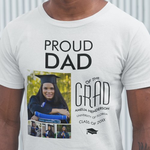 Personalized Proud Dad Of  Photo Collage T_Shirt