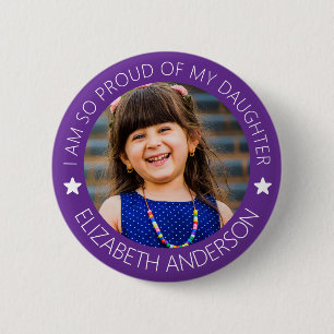 Personalized Proud Parent Photo Button