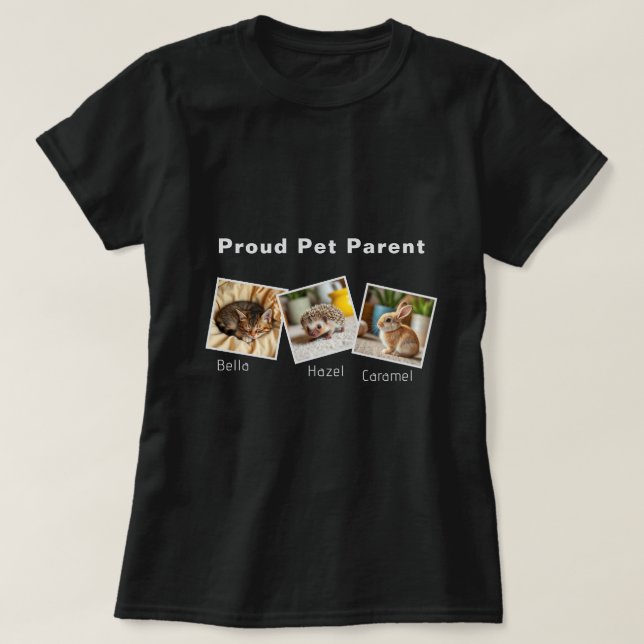 Personalized Proud Pet Parent T-Shirt (Design Front)