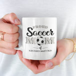 Personalized Proud Soccer Mom Coffee Mug<br><div class="desc">Introducing the perfect gift for any sports mom: our personalized soccer mom mug! This custom mug features a unique soccer design and can be customized with a special message of your choice. Not only is this mug stylish and fun, but it’s also practical — perfect for sipping hot coffee during...</div>