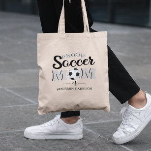 Personalized Proud Soccer Mom Tote Bag