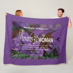 Personalized Proverbs 31 Woman Fleece Blanket