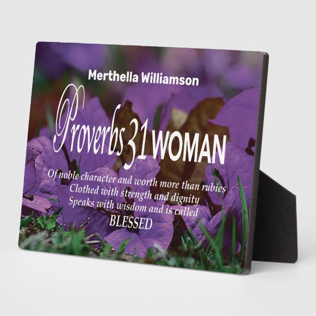 Personalized PROVERBS 31 WOMAN Inspirational Plaque (Side)