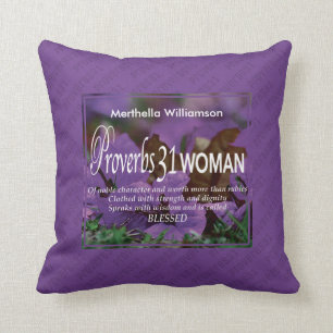 Personalized Proverbs 31 Woman Throw Pillow