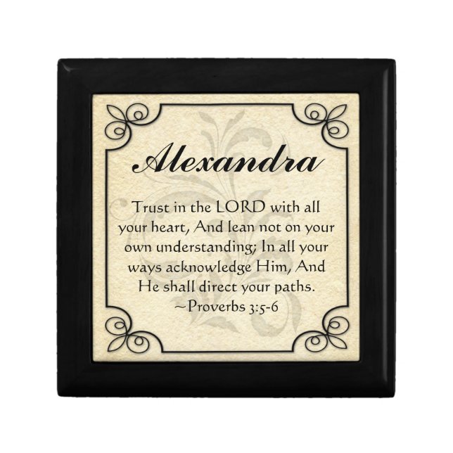 Personalized Proverbs 3 Bible Verse Trinket Box (Front)