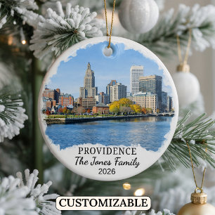 Personalized Providence Ornament, Rhode Island Ceramic Ornament