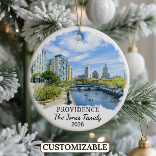 Personalized Providence Ornament, Rhode Island Ceramic Ornament