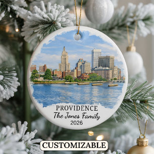 Personalized Providence Ornament, Rhode Island Ceramic Ornament