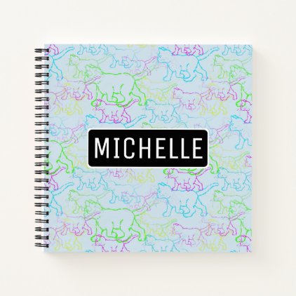 Personalized Prowling Cats Notebook