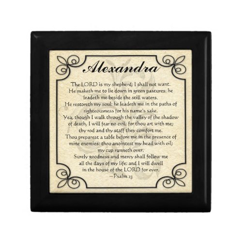 Personalized Psalm 23 Bible Verse Prayer Gift Box