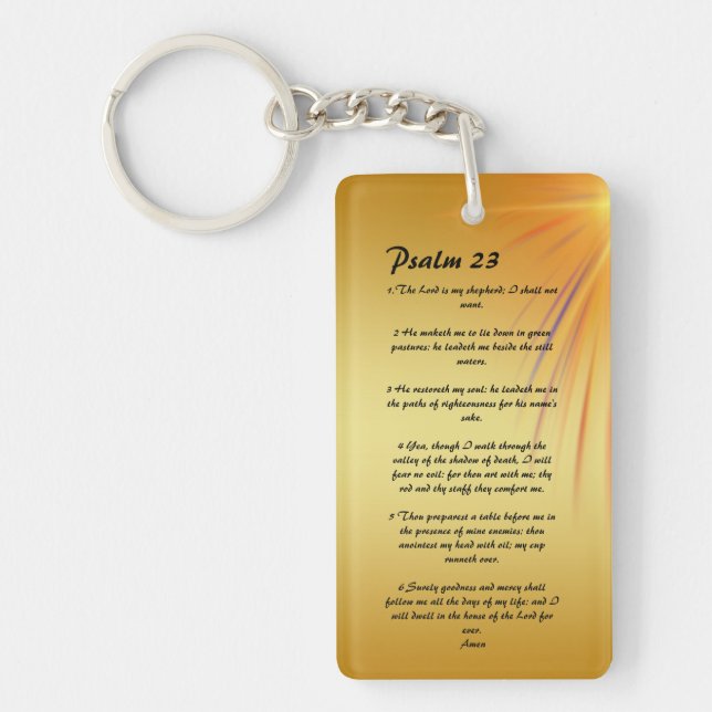 Personalized Psalm 23   keychain (Front)