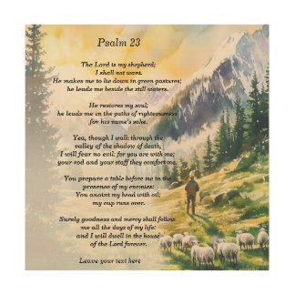 Personalized Psalm 23 With Shepherd Imagery Wood Wall Art