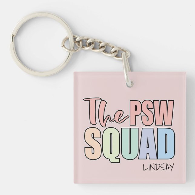 Personalized PSW SQUAD Keychain (Front)