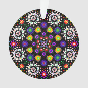 Personalized Psychedelic Dot Mandala Christmas Ornament