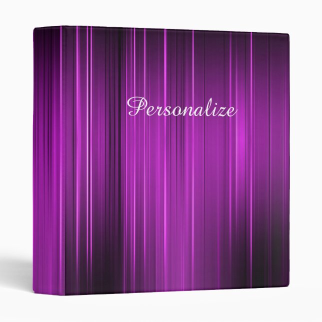 Personalized Psychedelic Purple 3 Ring Binder (Front/Spine)