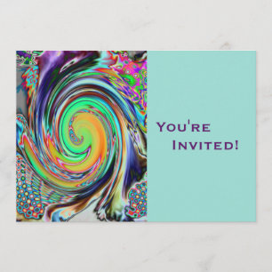 Personalized Psychedelic Vortex Birthday Party Invitation