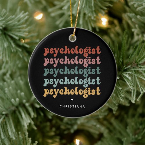 Personalized Psychologist Retro Psychology Ceramic Ornament