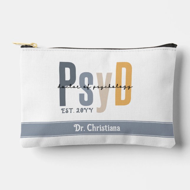 Personalized PsyD Doctor of Psychology Graduation Accessory Pouch (Front)