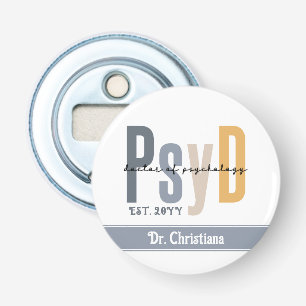 Personalized PsyD Doctor of Psychology Graduation Bottle Opener