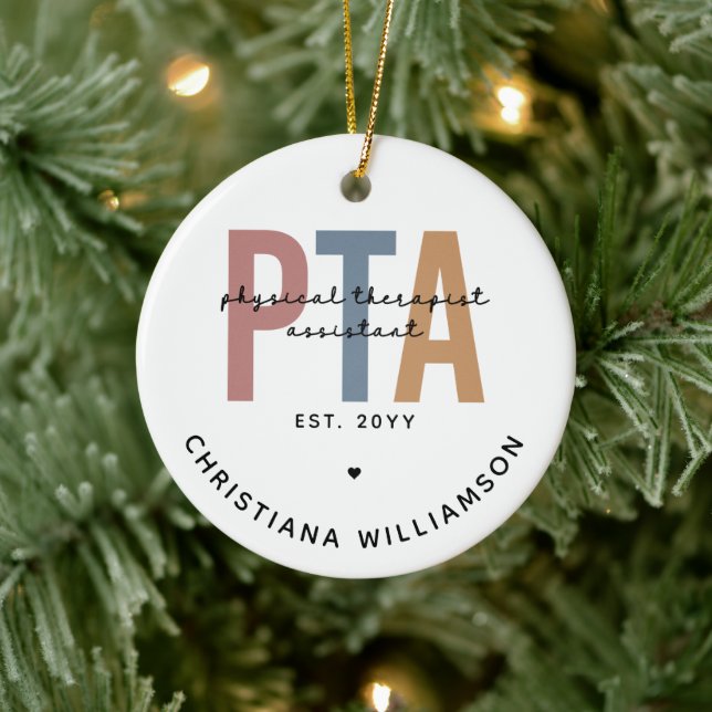 Personalized PTA Physical Therapist Assistant Ceramic Ornament (Tree)