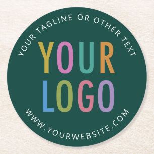 Personalized Pub Beer Coasters Business Logo Green