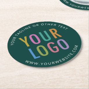 Personalized Pub Beer Coasters Custom Logo Green