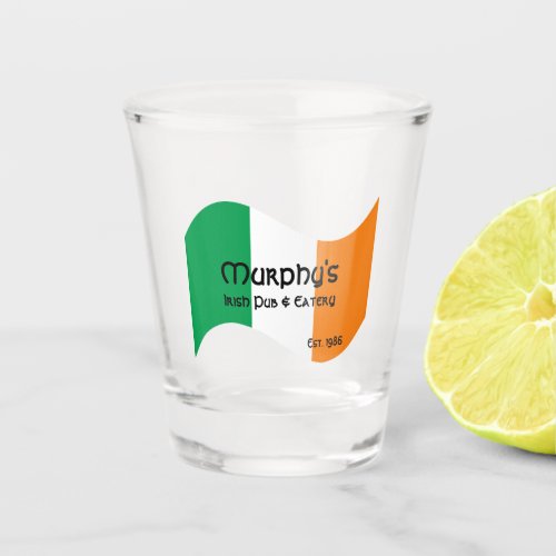 Personalized Pub  Eatery Irish Flag Shot Glass