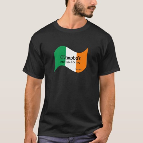 Personalized Pub  Eatery Irish Flag T_Shirt