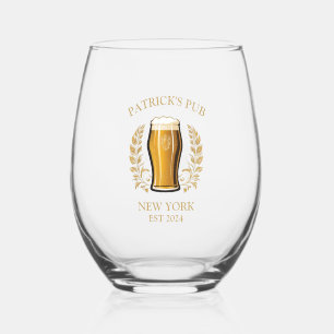 Personalized Pub Sign Beer Glass with Custom Name