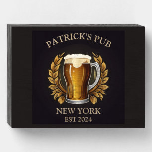 Personalized Pub Sign for Home Bar Beer Glass Logo