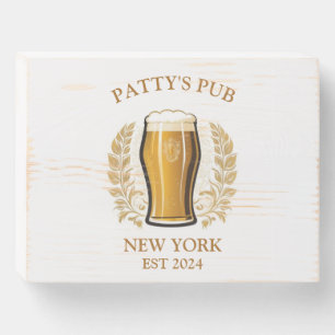 Personalized Pub Sign for Home Bar Beer Glass Logo
