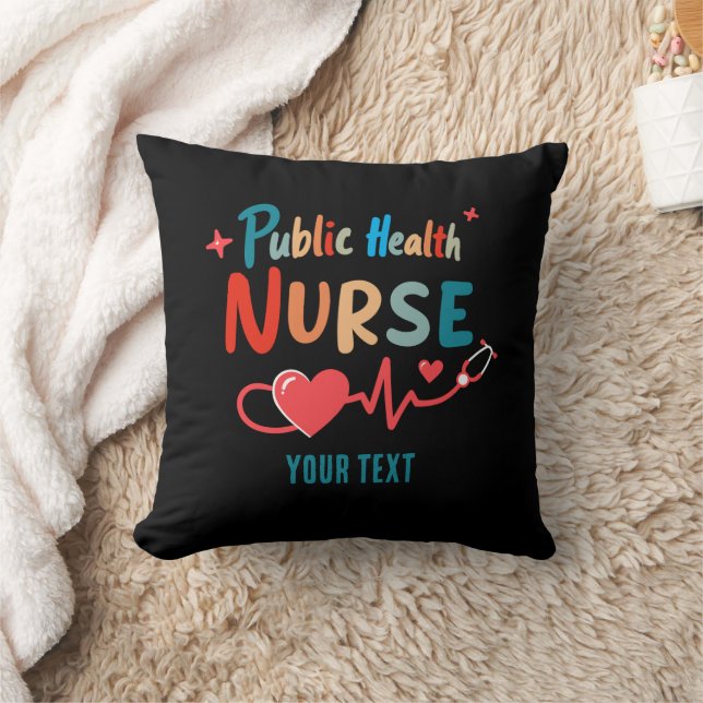 Personalized Public health nurse RN gifts Throw Pillow (Blanket)