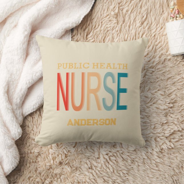 Personalized Public health nurse RN gifts Throw Pillow (Blanket)