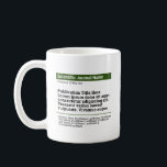 Personalized Publication Classic Mug - Green<br><div class="desc">A personalized gift to celebrate your published paper! The perfect gift for co-authors,  colleagues,  and academics who published a scientific paper. Customize with the scientific journal,  publication title,  authors and abstract.</div>