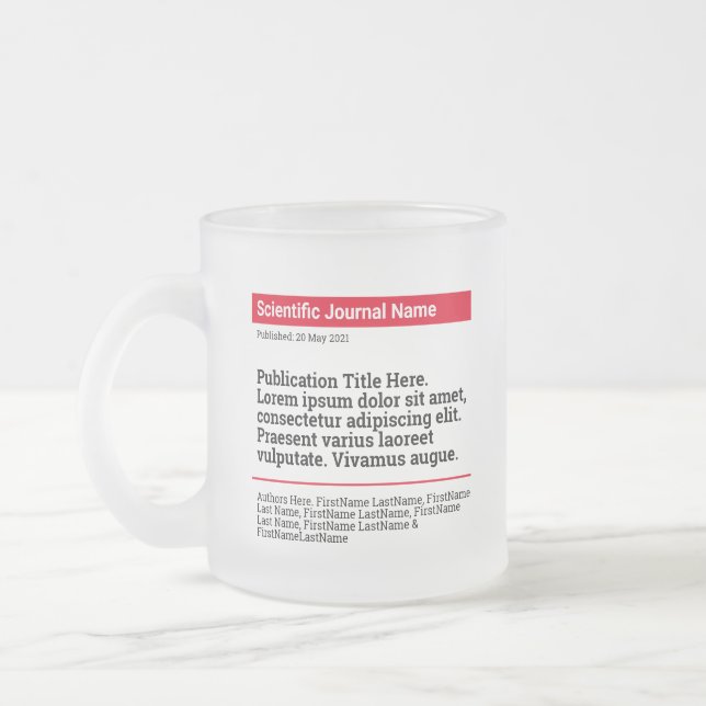 Personalized Publication Frosted Glass Mug - Red (Left)