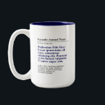 Personalized Publication Two-Tone 15oz Mug - Blue<br><div class="desc">A personalized gift to celebrate your published paper! The perfect gift for co-authors,  colleagues,  and academics who published a scientific paper. Customize with the scientific journal,  publication title,  authors and abstract. Shown in navy blue two tone mug.</div>