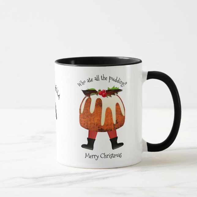 Personalized Pudding Merry Christmas Monogram Mug (Right)
